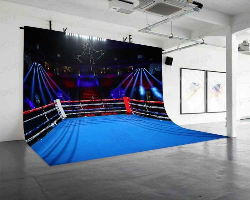 LYLYCTY Boxing Birthday Backdrop for Photography 9x6ft Boxing Arena Sport Background for Children Boy Portrait Birthday Party Decor Photo Booth Studio Props - Image 4